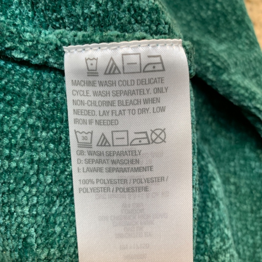 Belle by Kim Gravel Tippity Topsy Green Pink Chenille Cardigan XXS Sweater NWOT - Picture 13 of 15